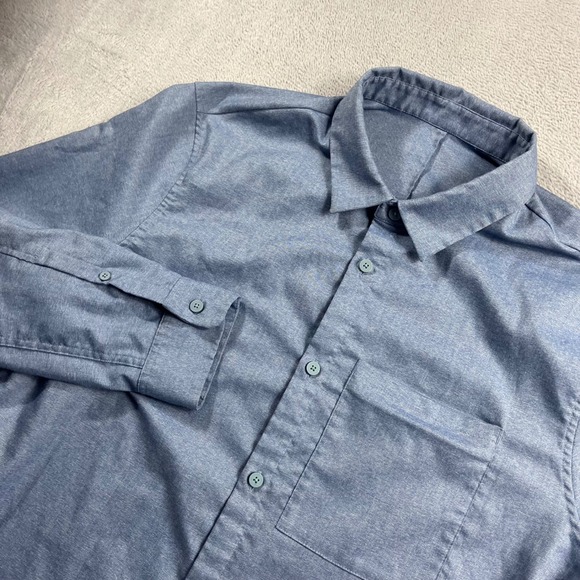 Lululemon Other - Lululemon Mens Commission Long Sleeve Button Down Shirt Blue Chambray Size M